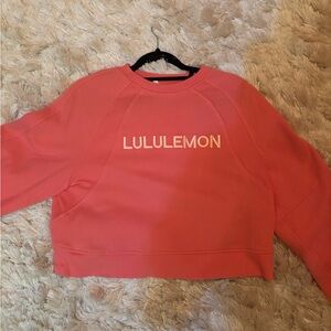 lululemon athletica Coral Pink Cropped Sweatshirt